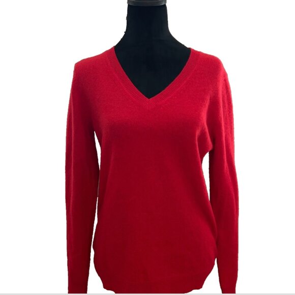 Charter Club Luxury Sweater Cashmere Woman’s Red Cashmere Pullover SZM Preppy - Picture 1 of 10